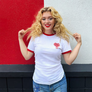 T-Shirt_Unisex_Fine_Jersey_Ringer_White_Red_Trim-Heart_Logo_1003-Ashley_Suppa